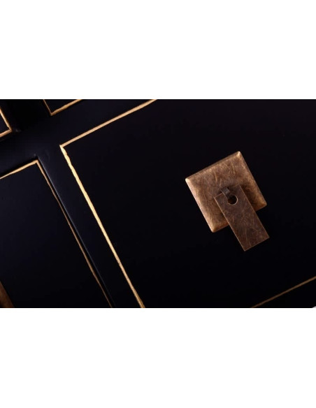 Meuble TV asiatique en bois Noir