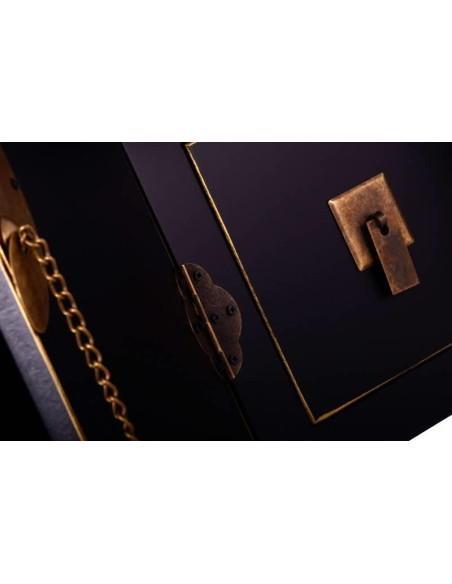 Meuble TV asiatique en bois Noir