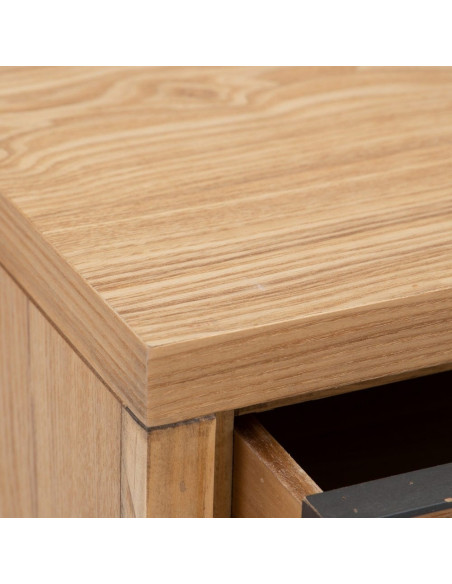 Table de chevet bois et noir moderne