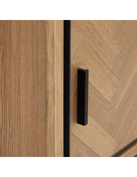 Table de chevet bois et noir moderne