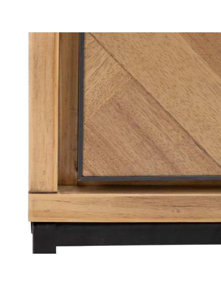 Table de chevet bois et noir moderne