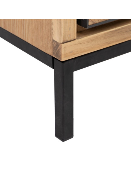 Table de chevet bois et noir moderne