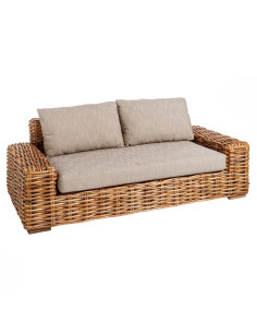 Canapé en rotin tressé avec...