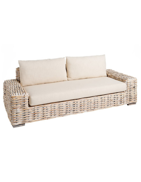 Canapé en rotin blanc 3 places
