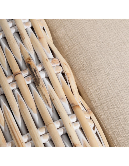 Canapé en rotin blanc 3 places