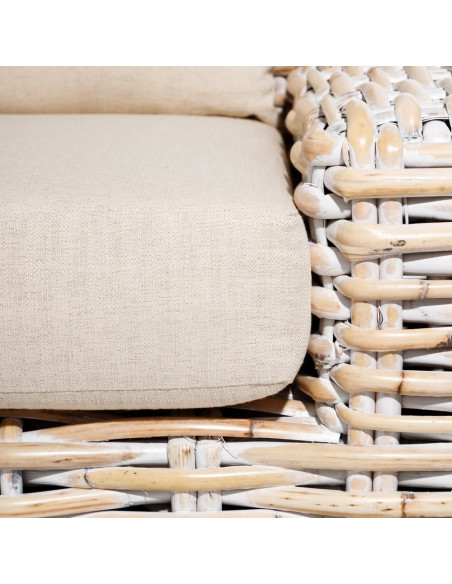 Canapé en rotin blanc 3 places