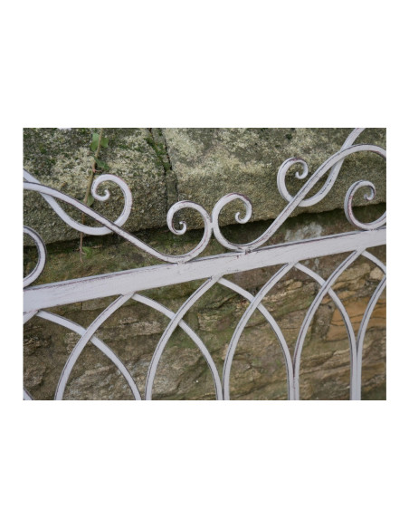 Banc de jardin en métal avec assise bois effet antique