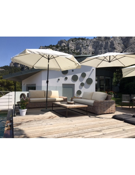 Canapé en rotin blanc 3 places