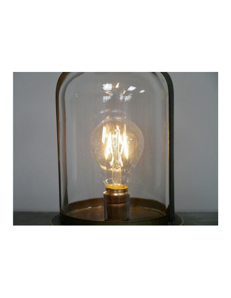 Lanterne en métal vieil or avec ampoule