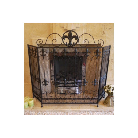 Pare-feu de cheminée avec ornements