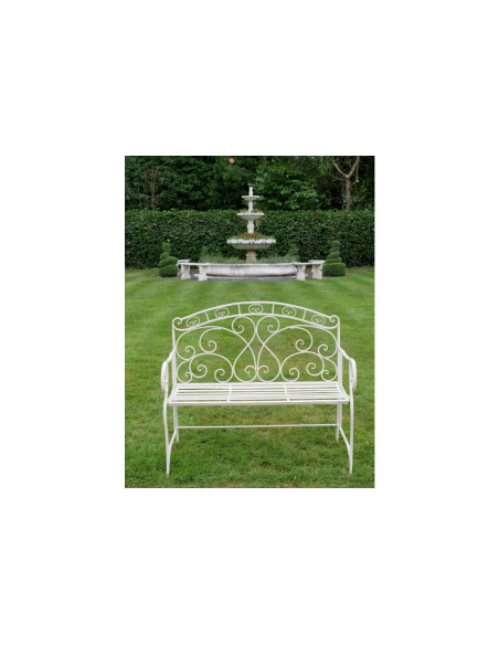 Banc arabesque en métal effet vieilli