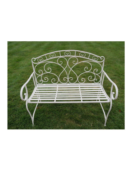 Banc arabesque en métal effet vieilli