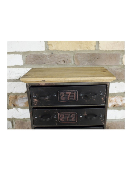 Chevet 5 tiroirs de style Industriel