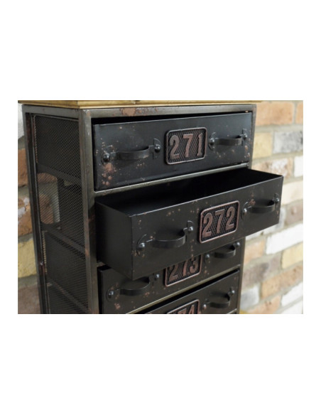 Chevet 5 tiroirs de style Industriel