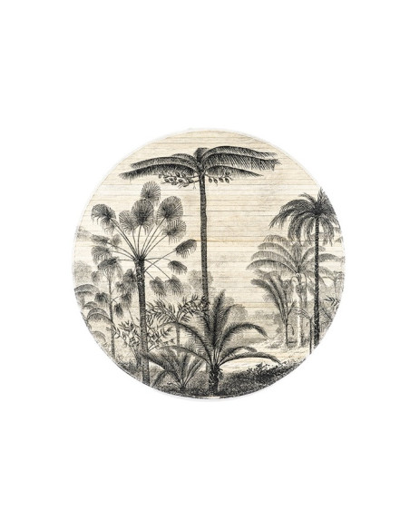 Déco murale motif floraux en bambou diamètre 90 cm