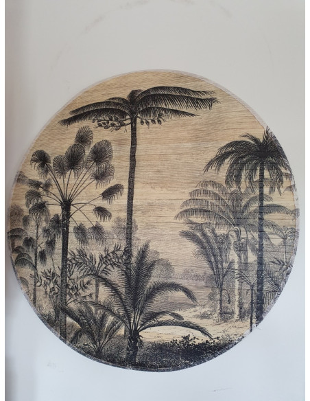 Déco murale motif floraux en bambou diamètre 90 cm