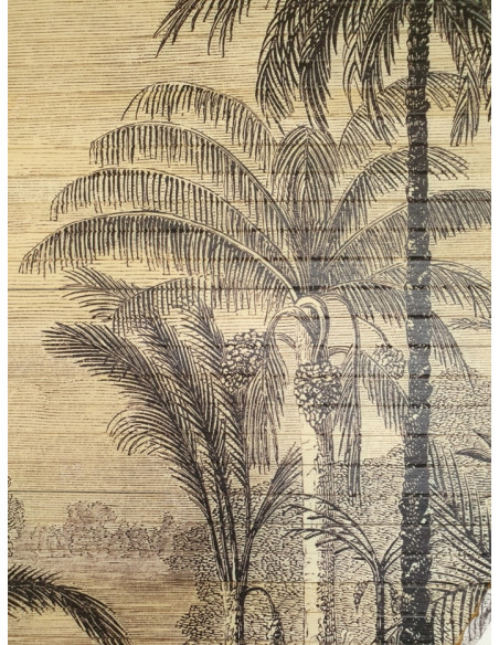 Déco murale motif floraux en bambou diamètre 90 cm