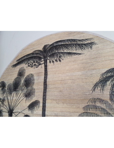 Déco murale motif floraux en bambou diamètre 90 cm