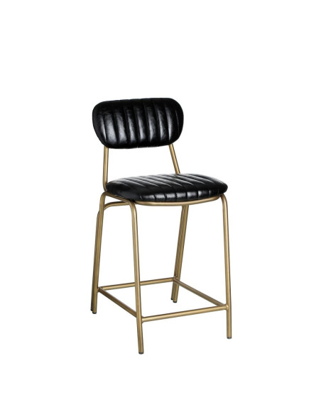 Tabouret de bar vintage noir et or