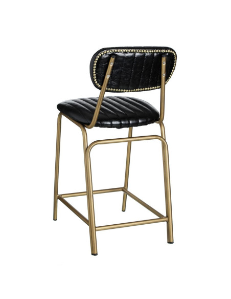 Tabouret de bar vintage noir et or