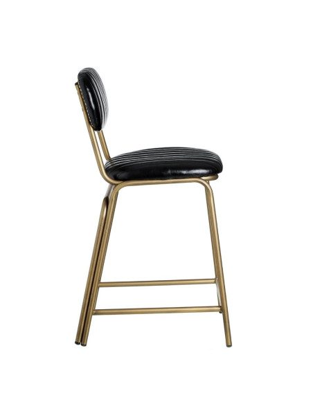 Tabouret de bar vintage noir et or
