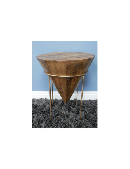 Table d'appoint sur piètement métal doré