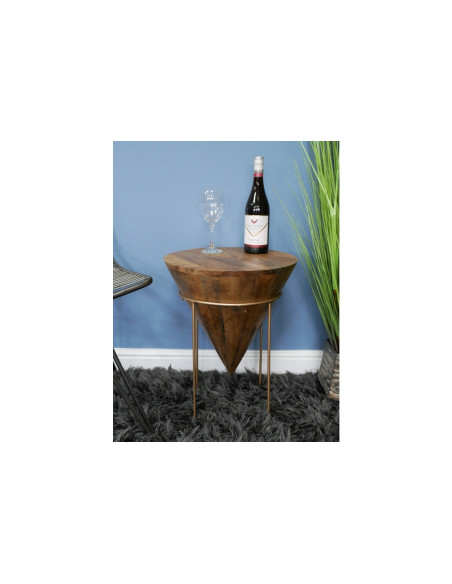 Table d'appoint sur piètement métal doré