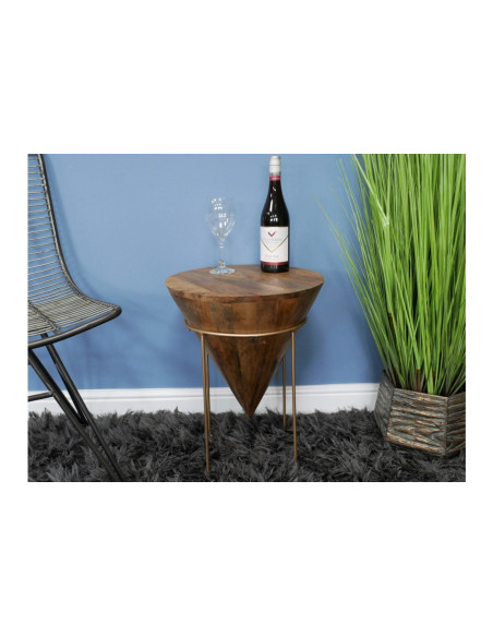 Table d'appoint sur piètement métal doré