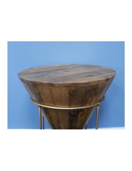 Table d'appoint sur piètement métal doré