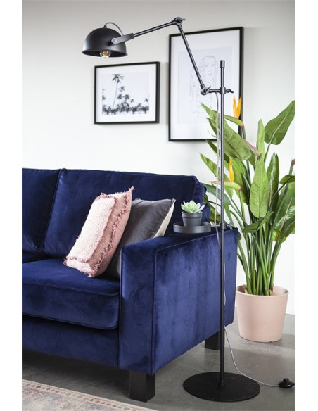 Lampe sur pied avec porte plante en métal
