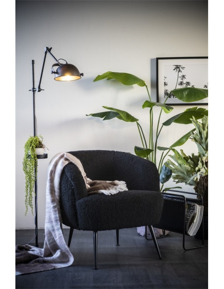 Lampe sur pied avec porte plante en métal