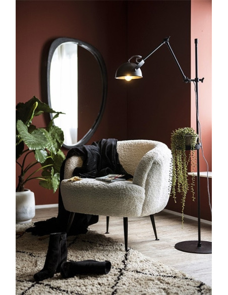 Lampe sur pied avec porte plante en métal