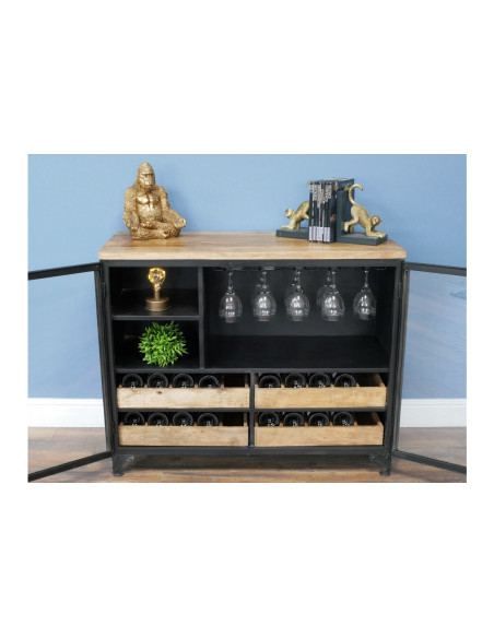 Buffet bar avec portes vitrées