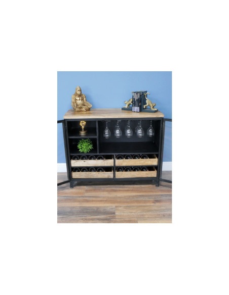 Buffet bar avec portes vitrées