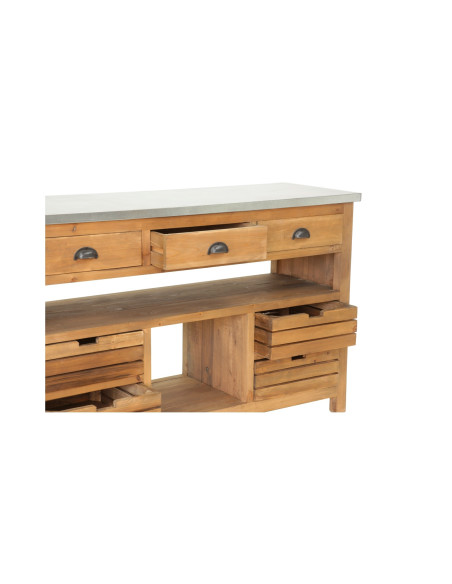 Console de cuisine avec 3 tiroirs et caissons de rangement