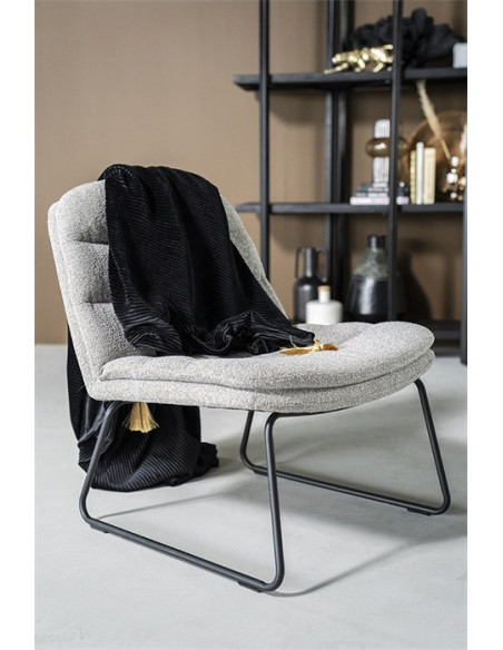 Fauteuil bas en tissu Bermo