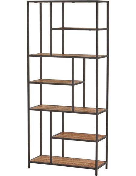 Etagère déstructurée en métal et bois