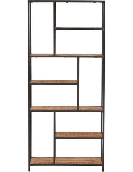 Etagère déstructurée en métal et bois