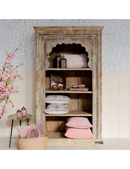 Bibliothèque sculptée avec patine antique