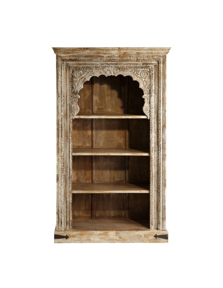 Bibliothèque sculptée avec patine antique