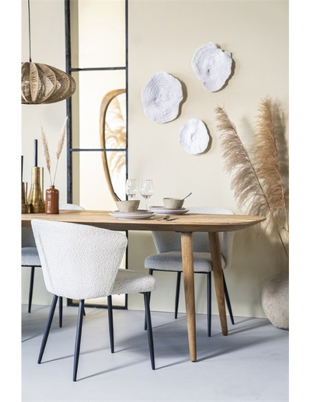 Table scandinave en teck massif naturel recyclé 260 cm