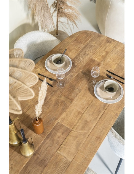 Table scandinave en teck massif naturel recyclé 260 cm