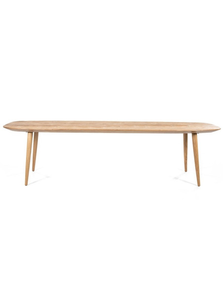 Table scandinave en teck massif naturel recyclé 260 cm