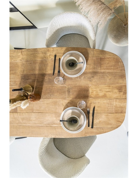 Table scandinave en teck massif naturel recyclé 260 cm