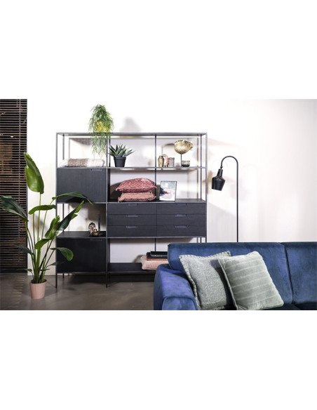 Meuble bibliothèque en acacia et métal Madison