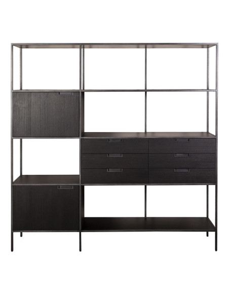 Meuble bibliothèque en acacia et métal Madison