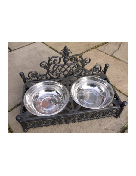 Double gamelles pour chiens et chats en fonte et inox