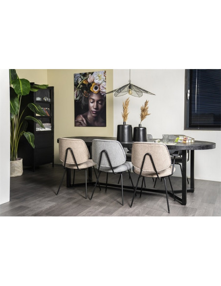 Fauteuil Design en tissu et métal Lynn