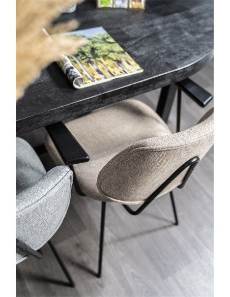 Fauteuil Design en tissu et métal Lynn