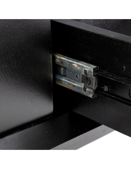 Grand buffet en bois massif de manguier noir avec 5 tiroirs